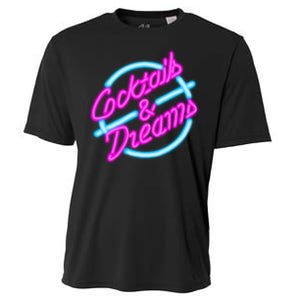 Cocktails And Dreams Retro 80s Cooling Performance Crew T-Shirt