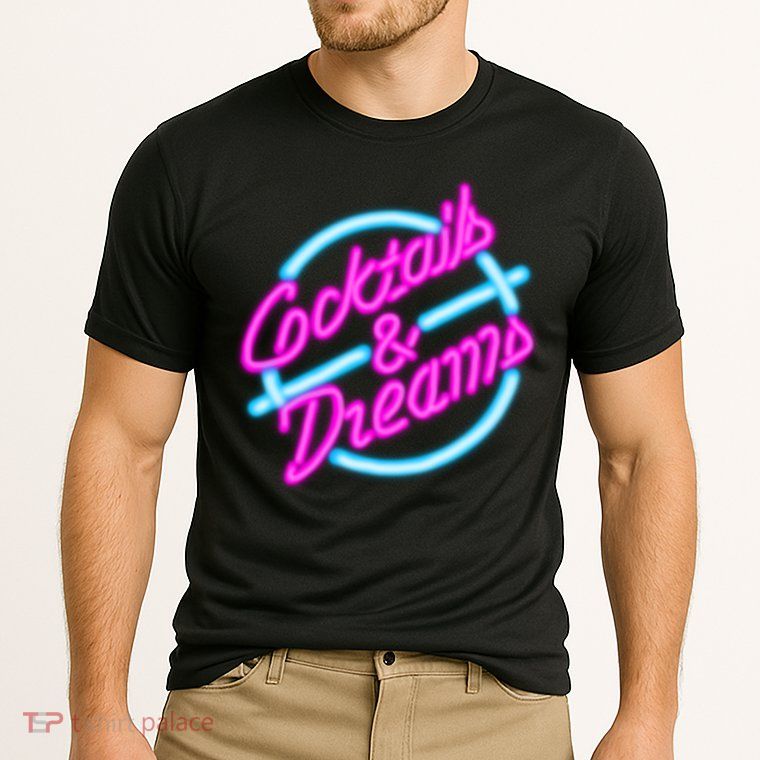 Cocktails And Dreams Retro 80s Performance Shirt