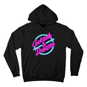 Cocktails And Dreams Retro 80s Hoodie