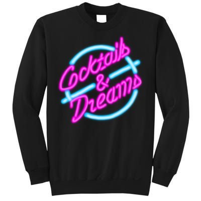 Cocktails And Dreams Retro 80s Sweatshirt