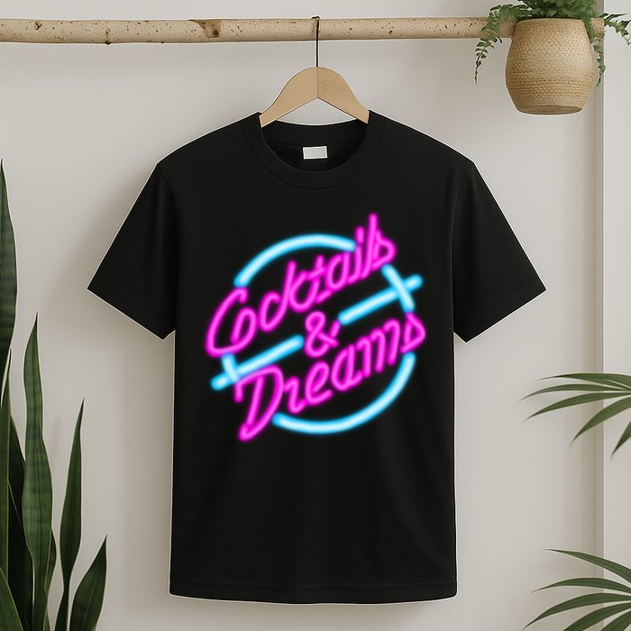 Cocktails And Dreams Retro 80s T-Shirt