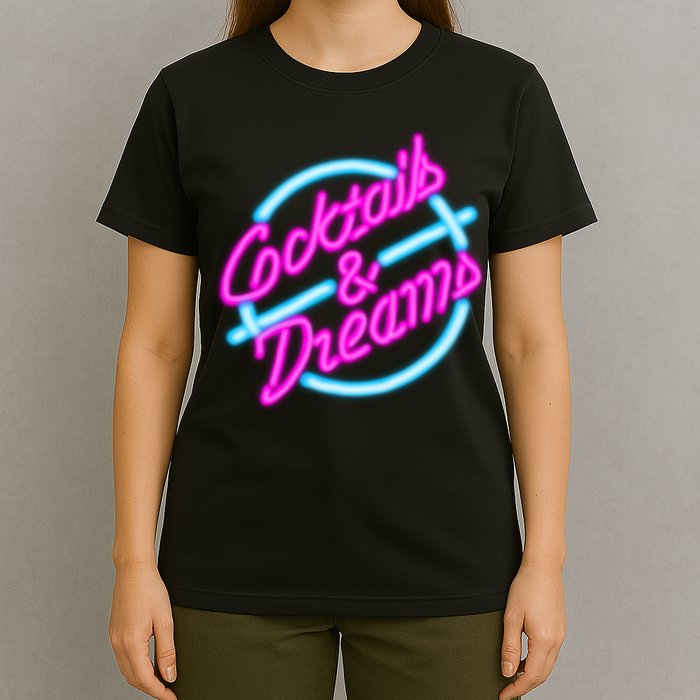 Cocktails And Dreams Retro 80s T-Shirt
