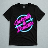 Cocktails And Dreams Retro 80s T-Shirt