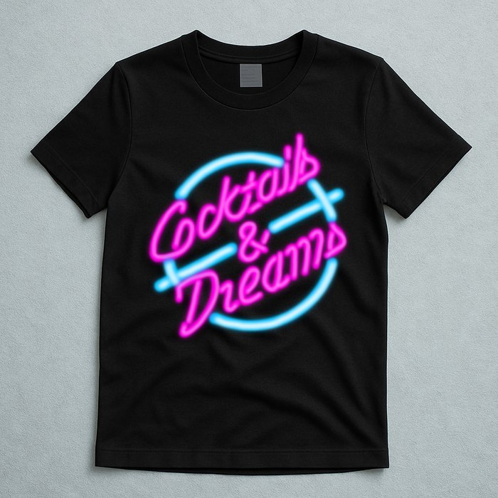 Cocktails And Dreams Retro 80s T-Shirt