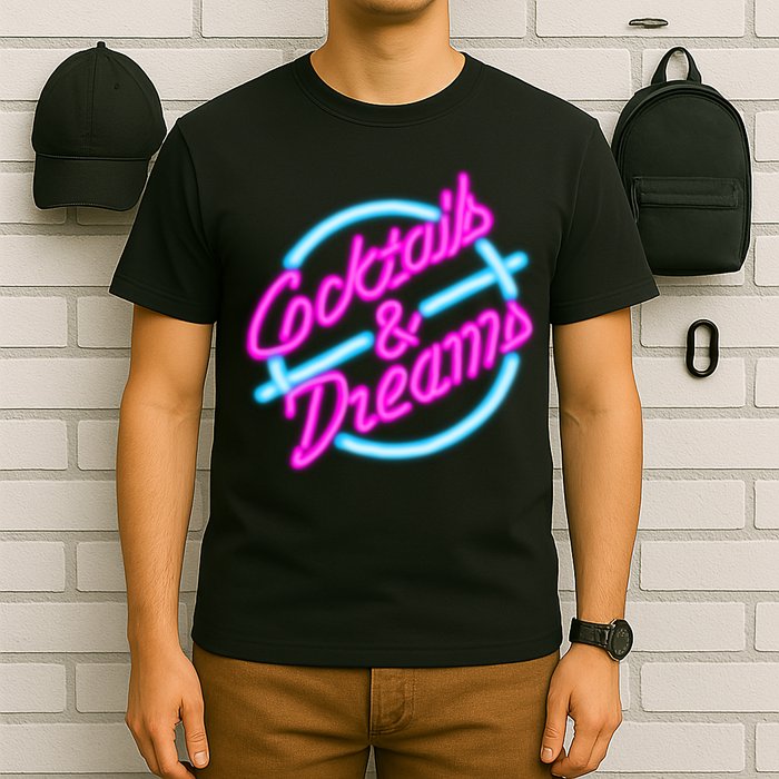 Cocktails And Dreams Retro 80s T-Shirt