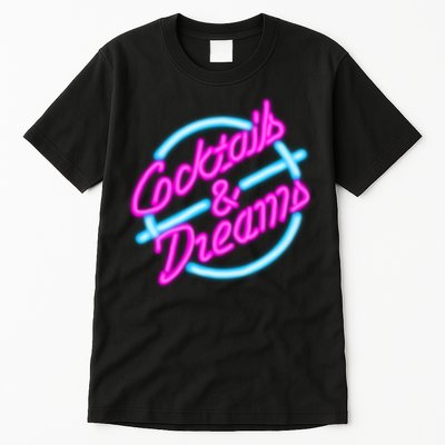 Cocktails And Dreams Retro 80s Tall T-Shirt