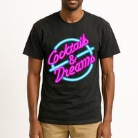 Cocktails And Dreams Retro 80s Tall T-Shirt
