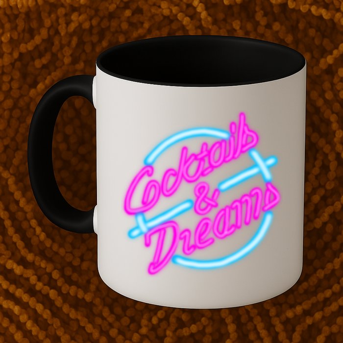 Cocktails And Dreams Retro 80s Mug