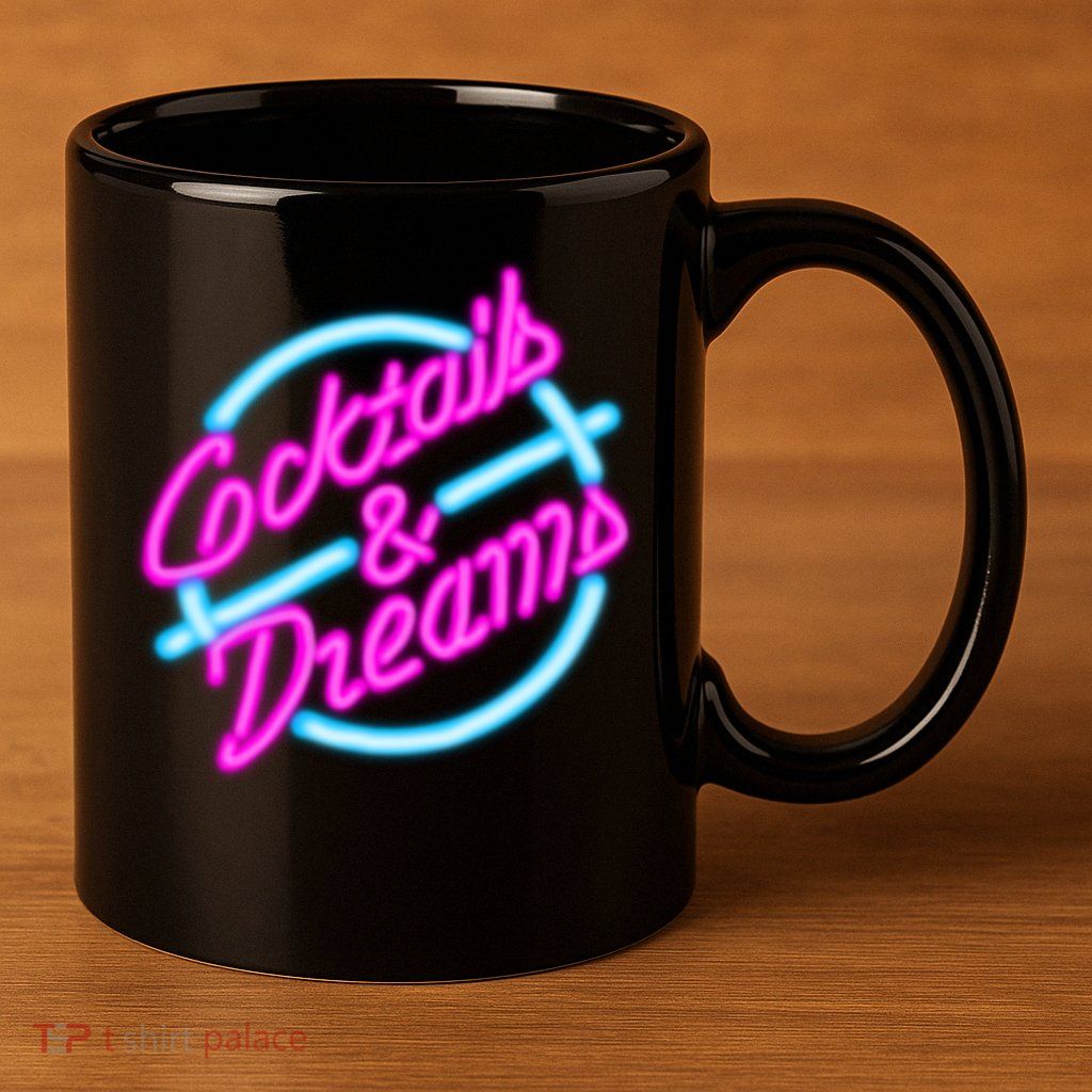 Cocktails And Dreams Retro 80s 11oz C Handle Ceramic Mug