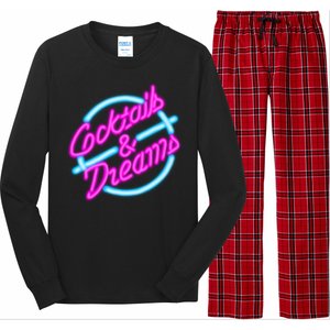 Cocktails And Dreams Retro 80s Long Sleeve Pajama Set