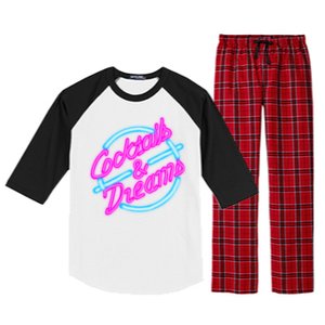 Cocktails And Dreams Retro 80s Raglan Sleeve Pajama Set