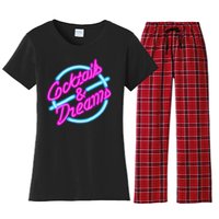 Cocktails And Dreams Retro 80s Women's Flannel Pajama Set