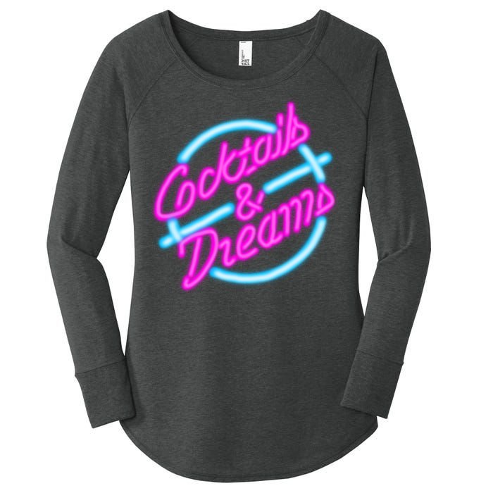 Cocktails And Dreams Retro 80s Women's Perfect Tri Tunic Long Sleeve Shirt