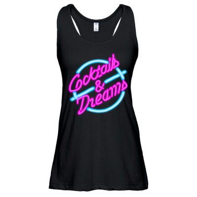 Cocktails And Dreams Retro 80s Ladies Essential Flowy Tank