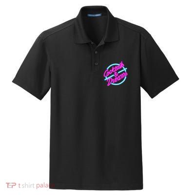 Cocktails And Dreams Retro 80s Dry Zone Grid Polo