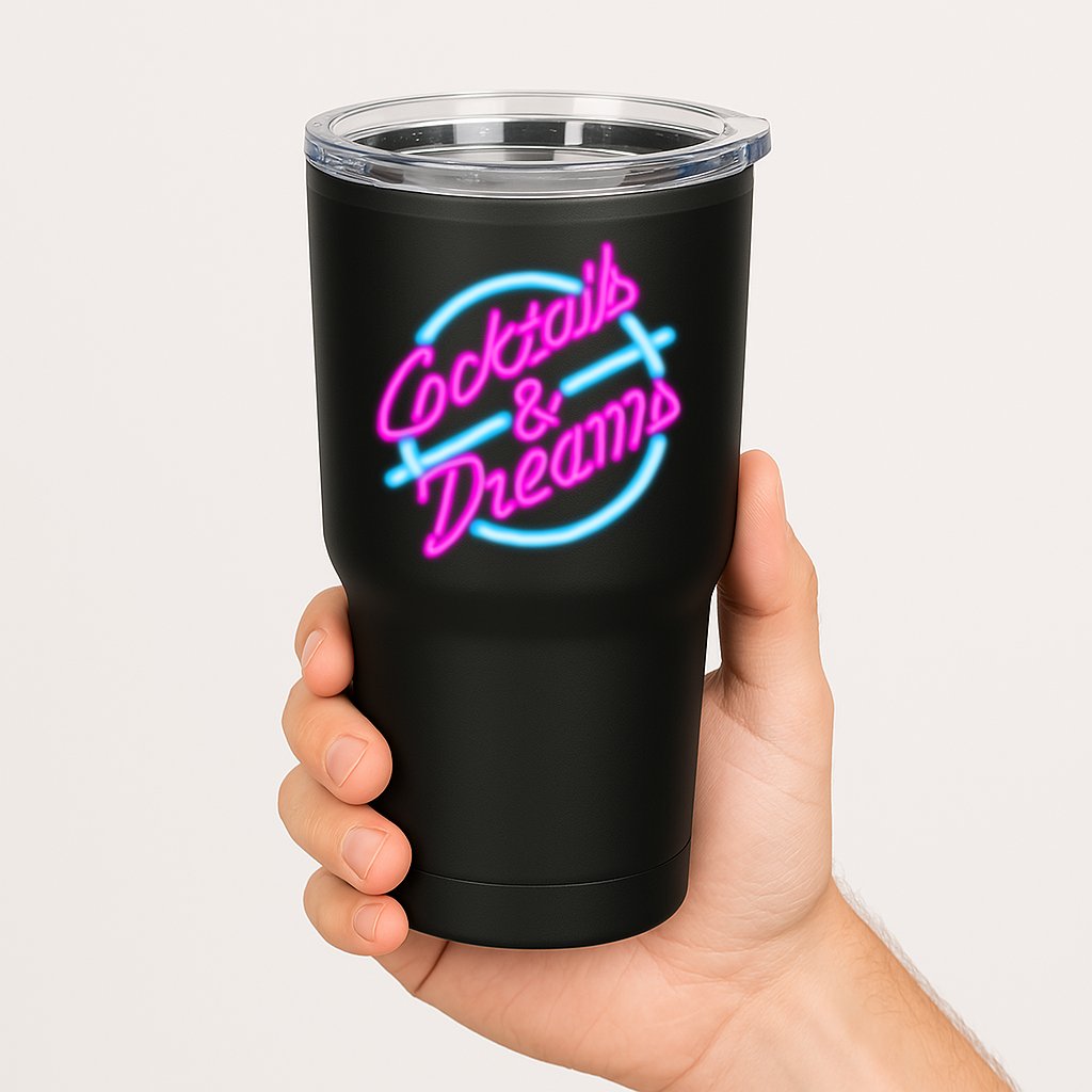 Cocktails And Dreams Retro 80s Tumbler