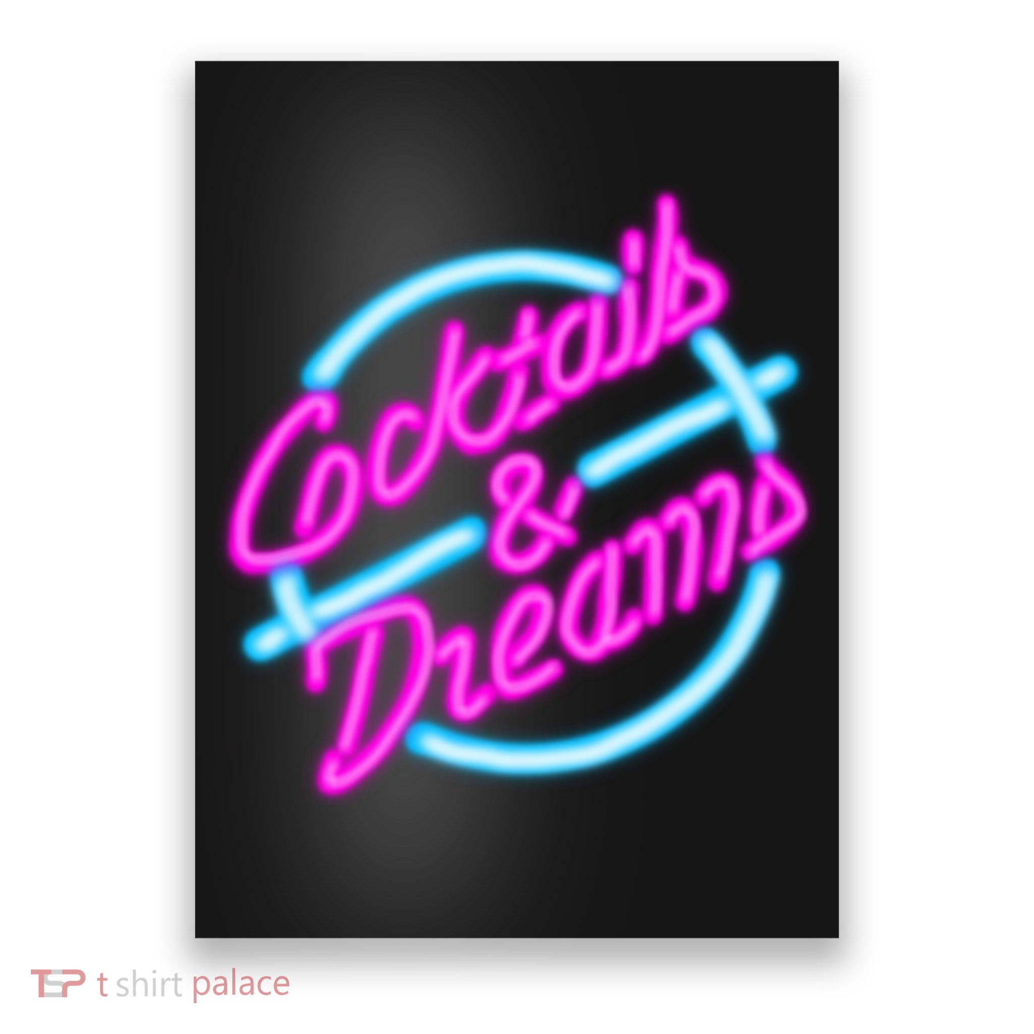 Cocktails And Dreams Retro 80s Poster