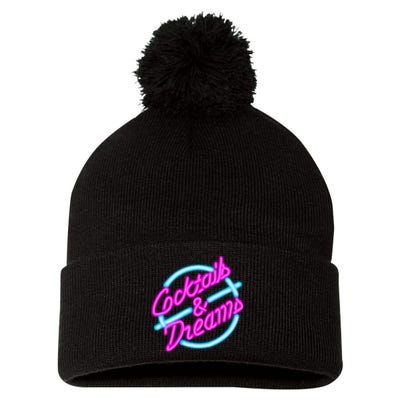 Cocktails And Dreams Retro 80s Pom Pom 12in Knit Beanie