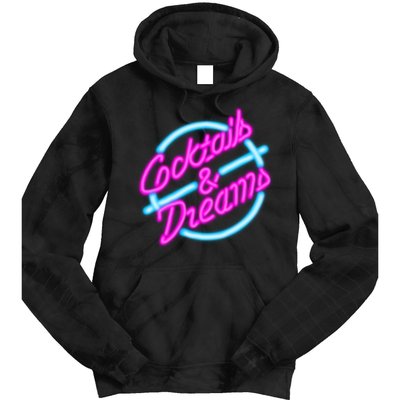 Cocktails And Dreams Retro 80s Tie Dye Hoodie