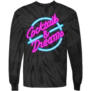 Cocktails And Dreams Retro 80s Tie-Dye Long Sleeve Shirt