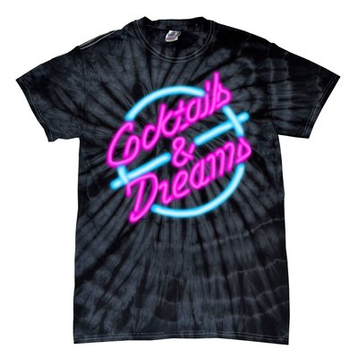 Cocktails And Dreams Retro 80s Tie-Dye T-Shirt