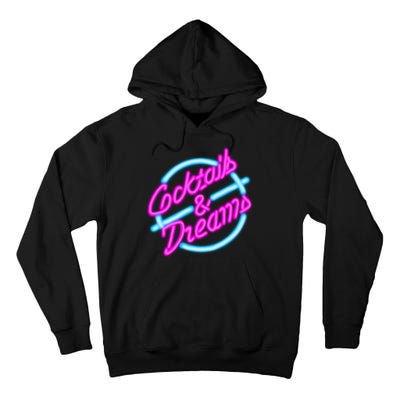 Cocktails And Dreams Retro 80s Tall Hoodie