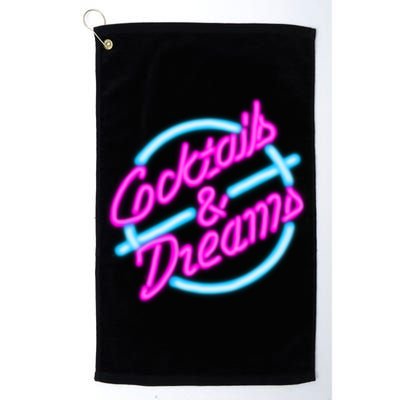 Cocktails And Dreams Retro 80s Platinum Collection Golf Towel