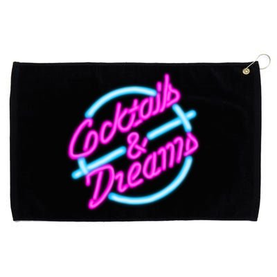 Cocktails And Dreams Retro 80s Grommeted Golf Towel