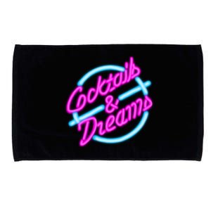 Cocktails And Dreams Retro 80s Microfiber Hand Towel