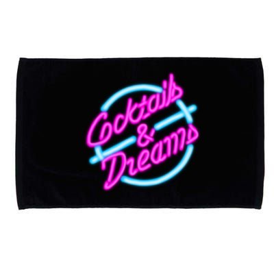 Cocktails And Dreams Retro 80s Microfiber Hand Towel