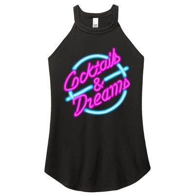 Cocktails And Dreams Retro 80s Women's Perfect Tri Rocker Tank