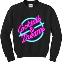 Cocktails And Dreams Retro 80s Kids Sweatshirt