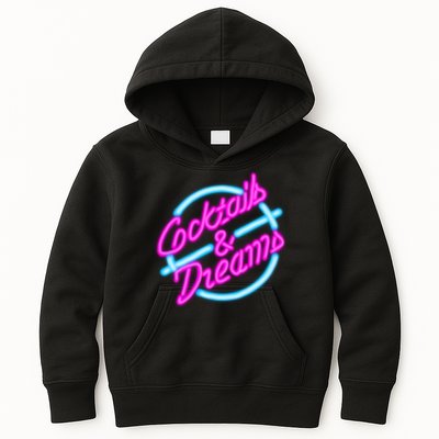 Cocktails And Dreams Retro 80s Kids Hoodie
