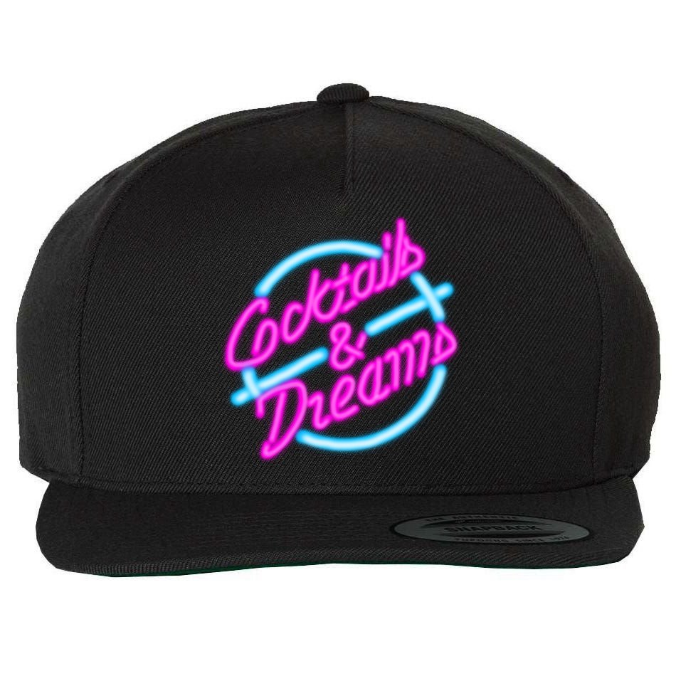 Cocktails And Dreams Retro 80s Wool Snapback Cap