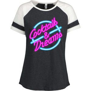 Cocktails And Dreams Retro 80s Enza Ladies Jersey Colorblock Tee