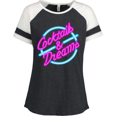 Cocktails And Dreams Retro 80s Enza Ladies Jersey Colorblock Tee