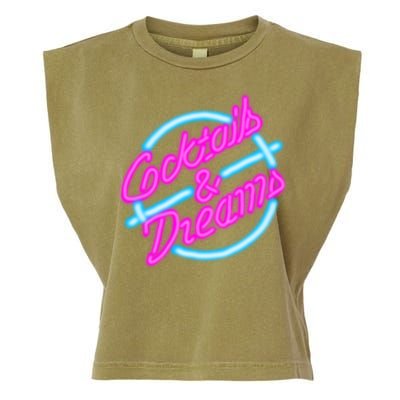 Cocktails And Dreams Retro 80s Garment-Dyed Women's Muscle Tee