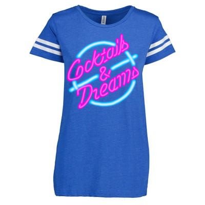 Cocktails And Dreams Retro 80s Enza Ladies Jersey Football T-Shirt