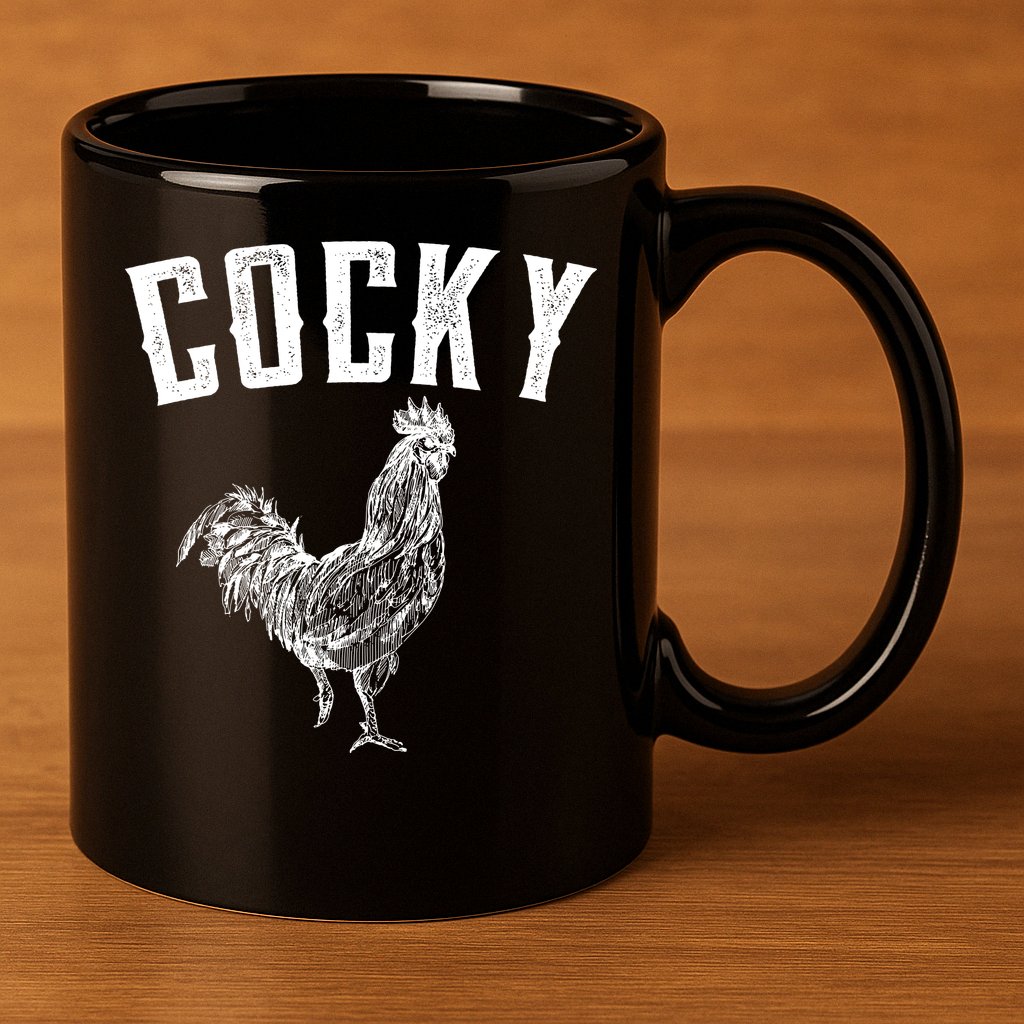 Cocky Rooster 11oz C Handle Ceramic Mug