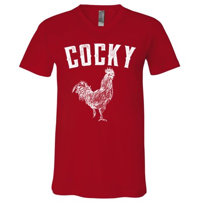 Cocky Rooster V-Neck T-Shirt