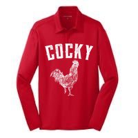 Cocky Rooster Silk Touch Performance Long Sleeve Polo