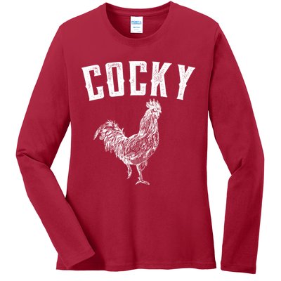 Cocky Rooster Ladies Long Sleeve Shirt