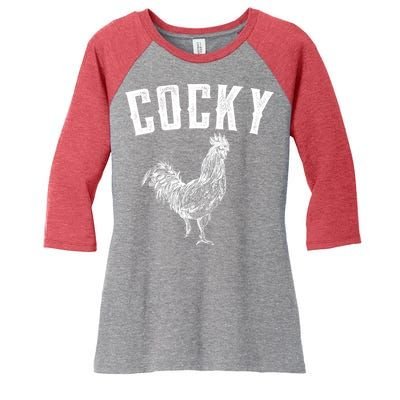 Cocky Rooster Women's Tri-Blend 3/4-Sleeve Raglan Shirt