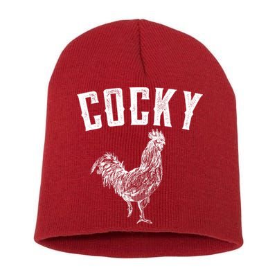 Cocky Rooster Short Acrylic Beanie