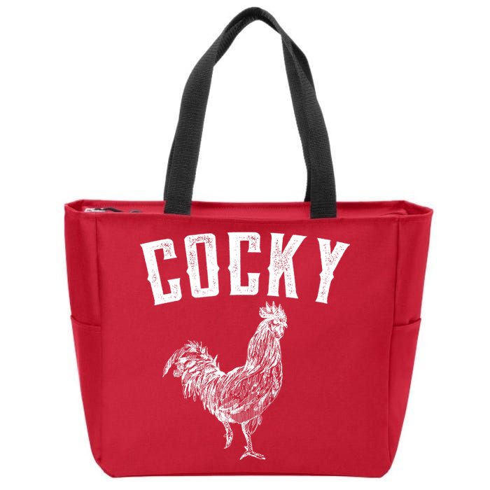 Cocky Rooster Zip Tote Bag