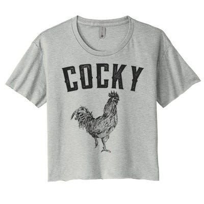 Cocky Rooster Women's Crop Top Tee