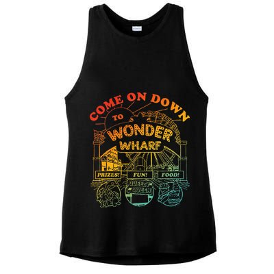 Come On Down To Wonder Wharf Prizes Fun Queezy Queen Food Ladies PosiCharge Tri-Blend Wicking Tank