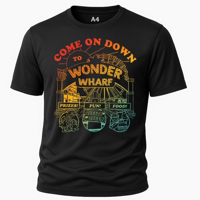 Come On Down To Wonder Wharf Prizes Fun Queezy Queen Food Cooling Performance Crew T-Shirt