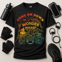 Come On Down To Wonder Wharf Prizes Fun Queezy Queen Food Cooling Performance Crew T-Shirt