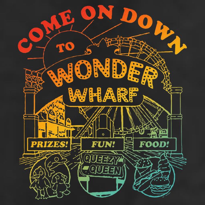 Come On Down To Wonder Wharf Prizes Fun Queezy Queen Food 15oz Campfire Ceramic Mug